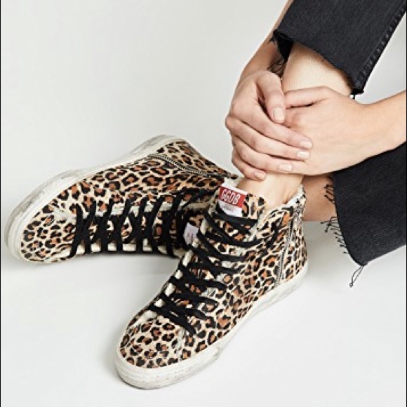 Golden Goose Shoes - Golden Goose Slide Sneakers Leopard Sherpa 37 NIB